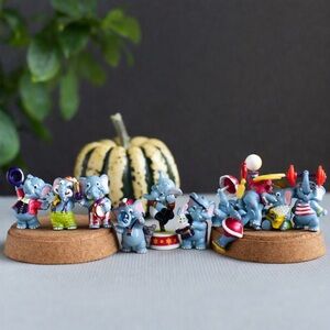 Complete Collection of Vintage 1998 Kinder Joy Circus Elephants